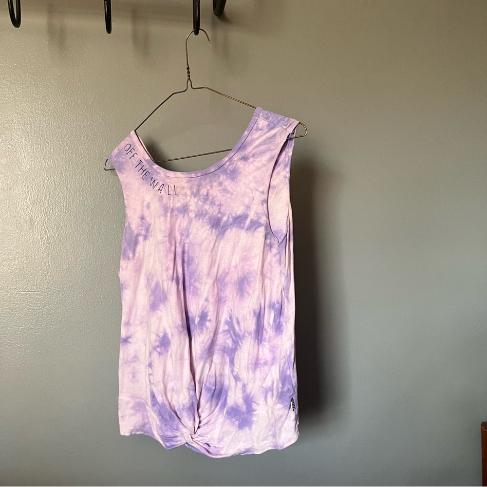 Vans Women's Lavender Tie-Dye Twist Hem Tank Top
